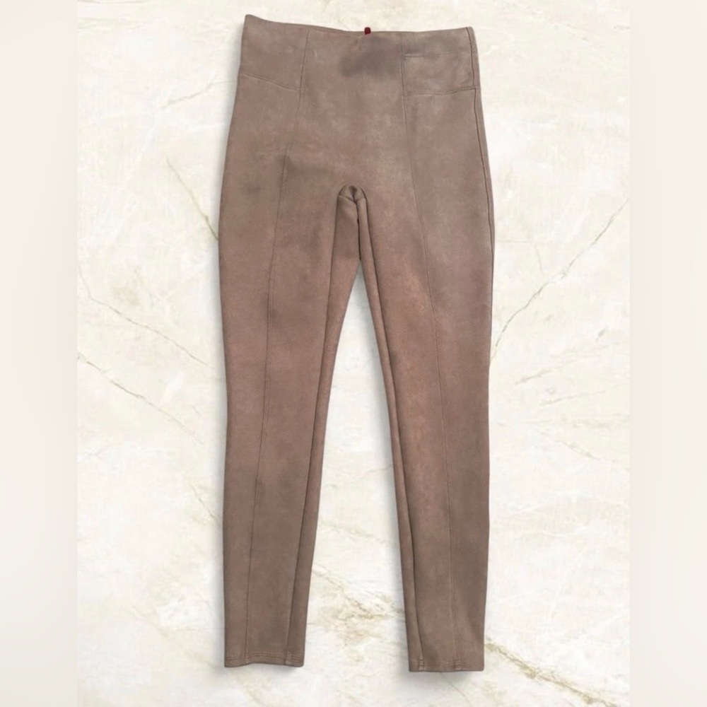 Suede-Like Leggings by Spanx Women's Size M High Rise -Tan